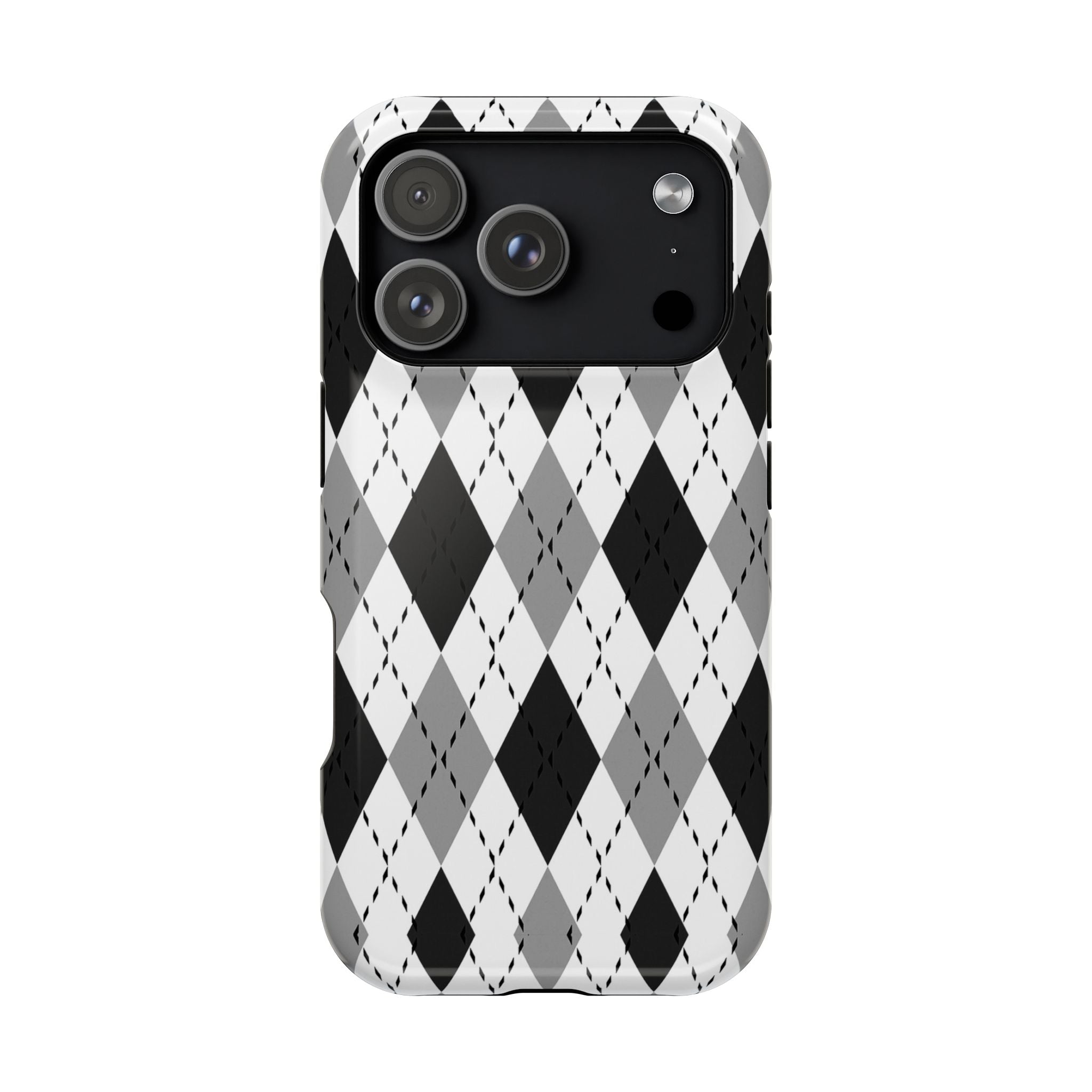Monochrome Argyle Tough iPhone Case
