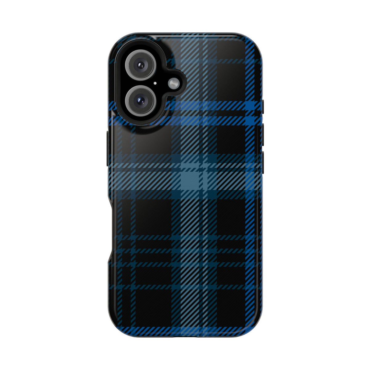 Blue Plaid MagSafe Tough iPhone Case