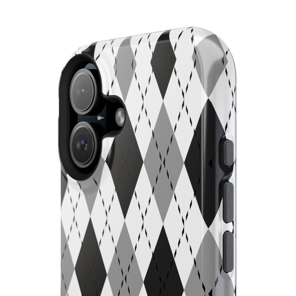 Monochrome Argyle Tough iPhone Case