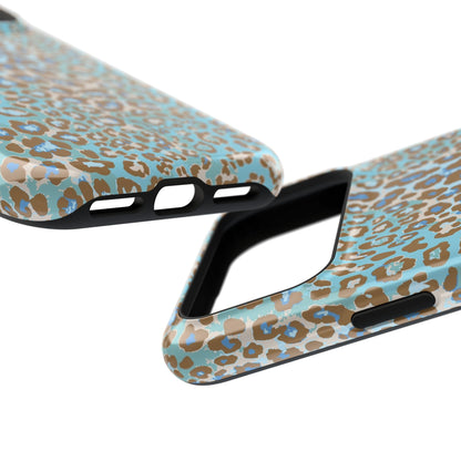 Faded Blue Leopard MagSafe Tough iPhone Case