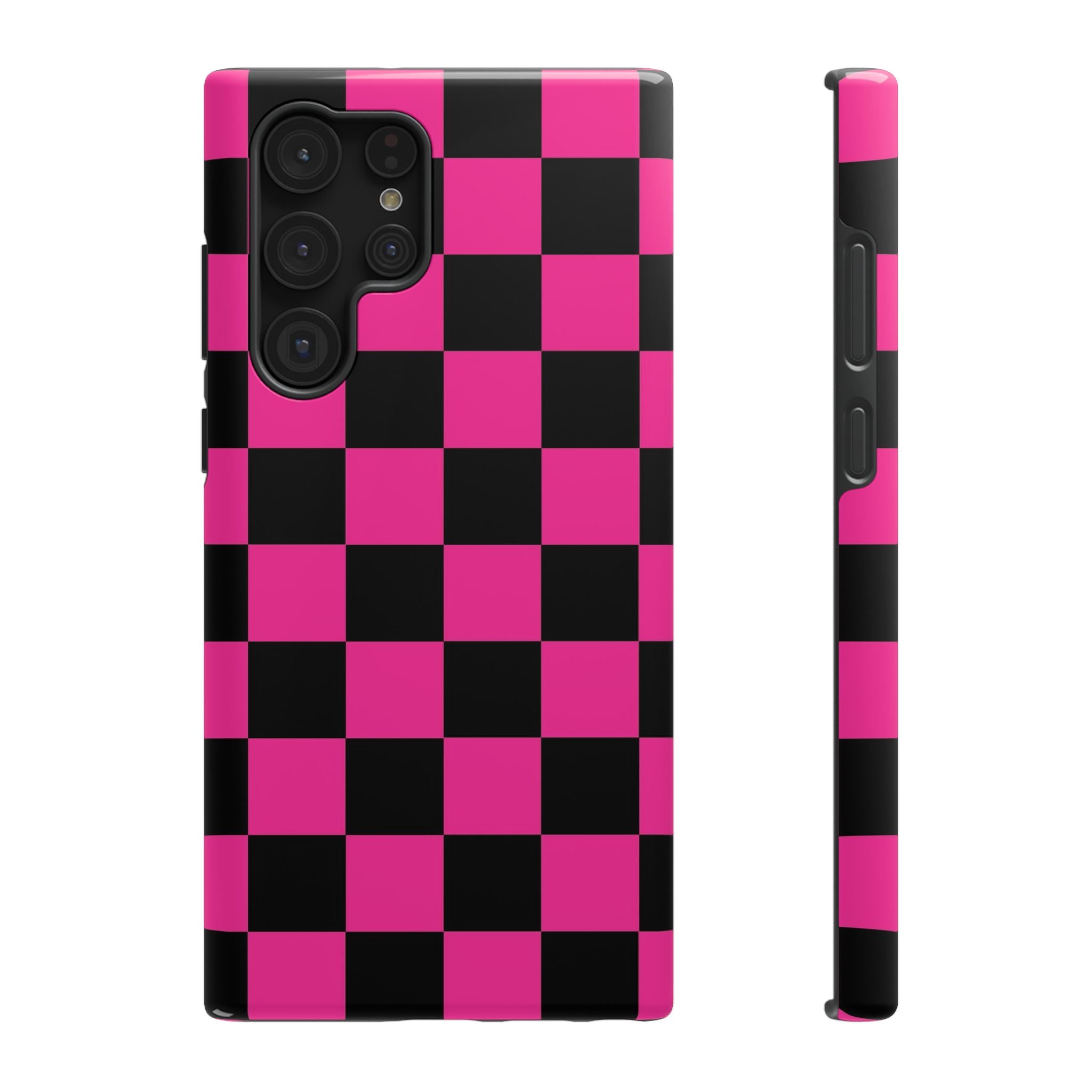 Pink Grid Tough Samsung Case