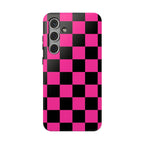 Pink Grid Tough Samsung Case