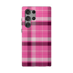 Pink Plaid Tough Samsung Case
