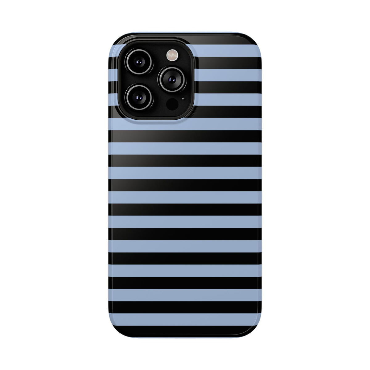 Faded Blue and Black Stripes MagSafe Tough iPhone Case
