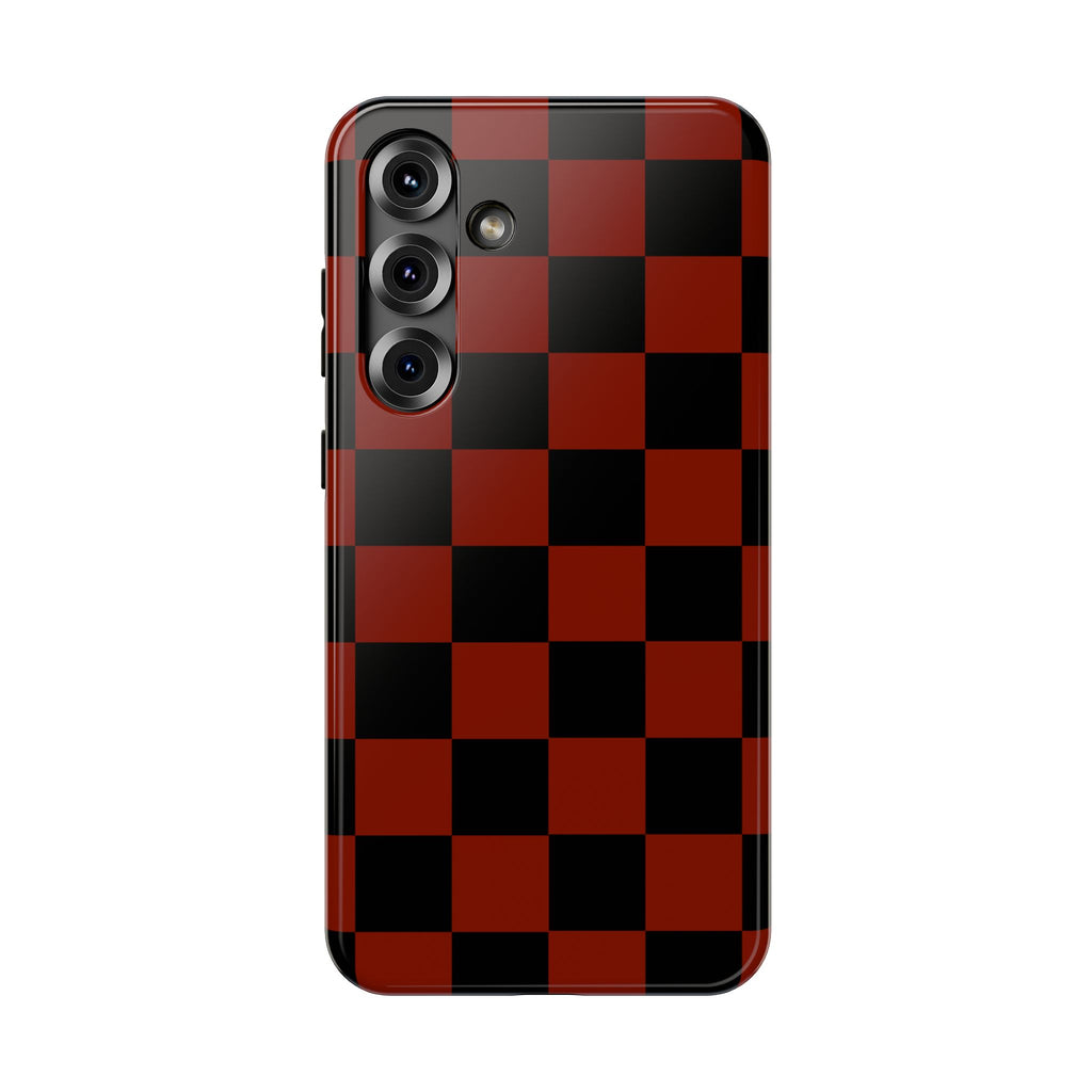 Red Grid Tough Samsung Case