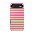 Pink and Green Stripes Tough iPhone Case