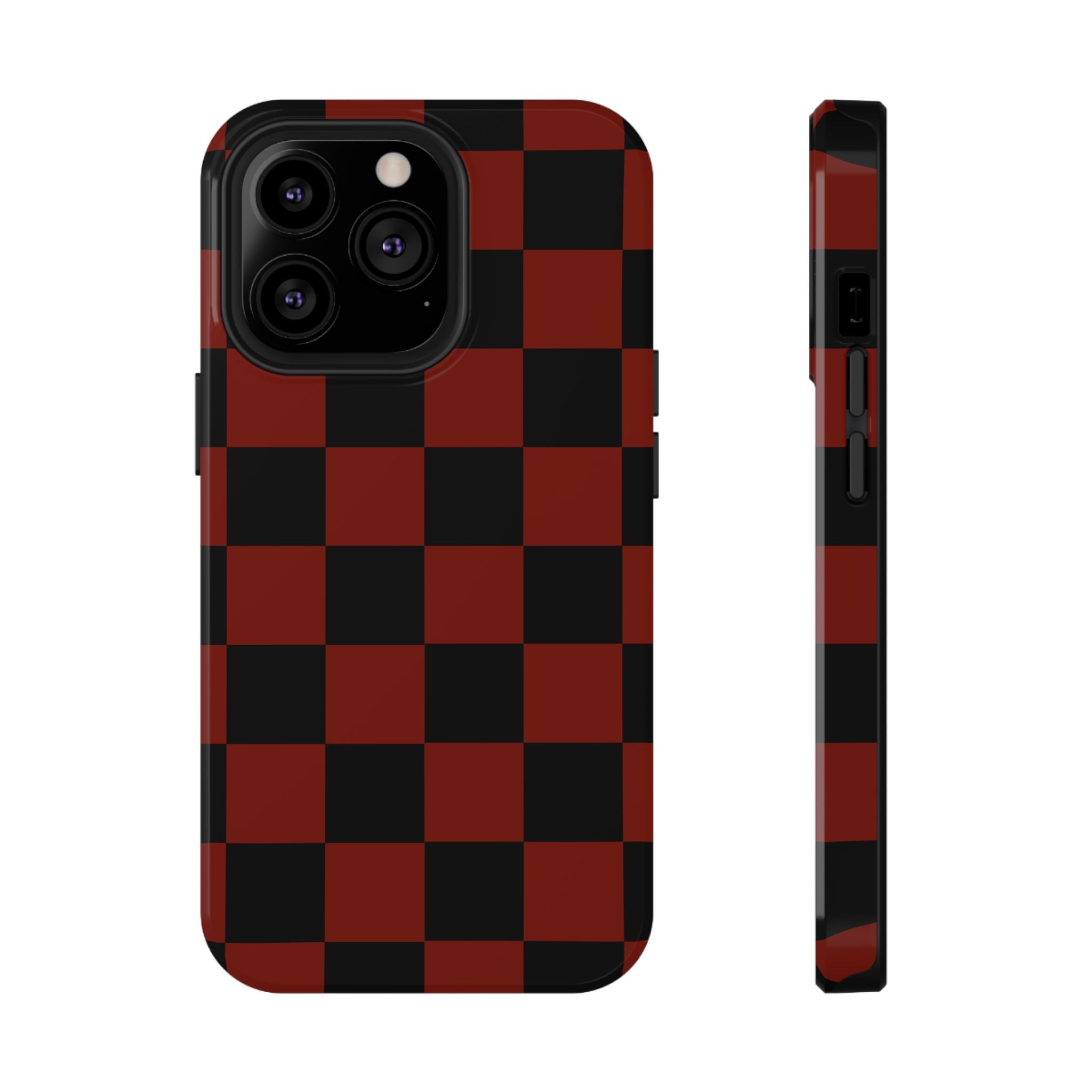 Red Grid Tough iPhone Case