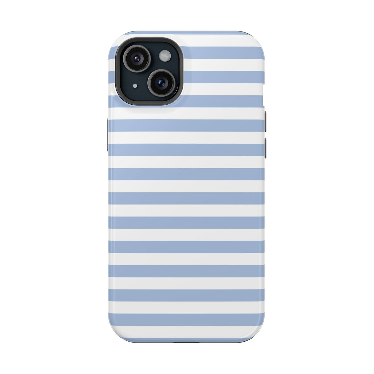 White and Blue Stripes MagSafe Tough iPhone Case