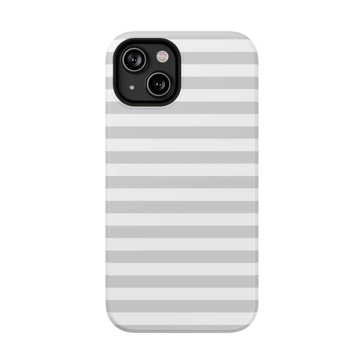 White and Grey Stripes MagSafe Tough iPhone Case
