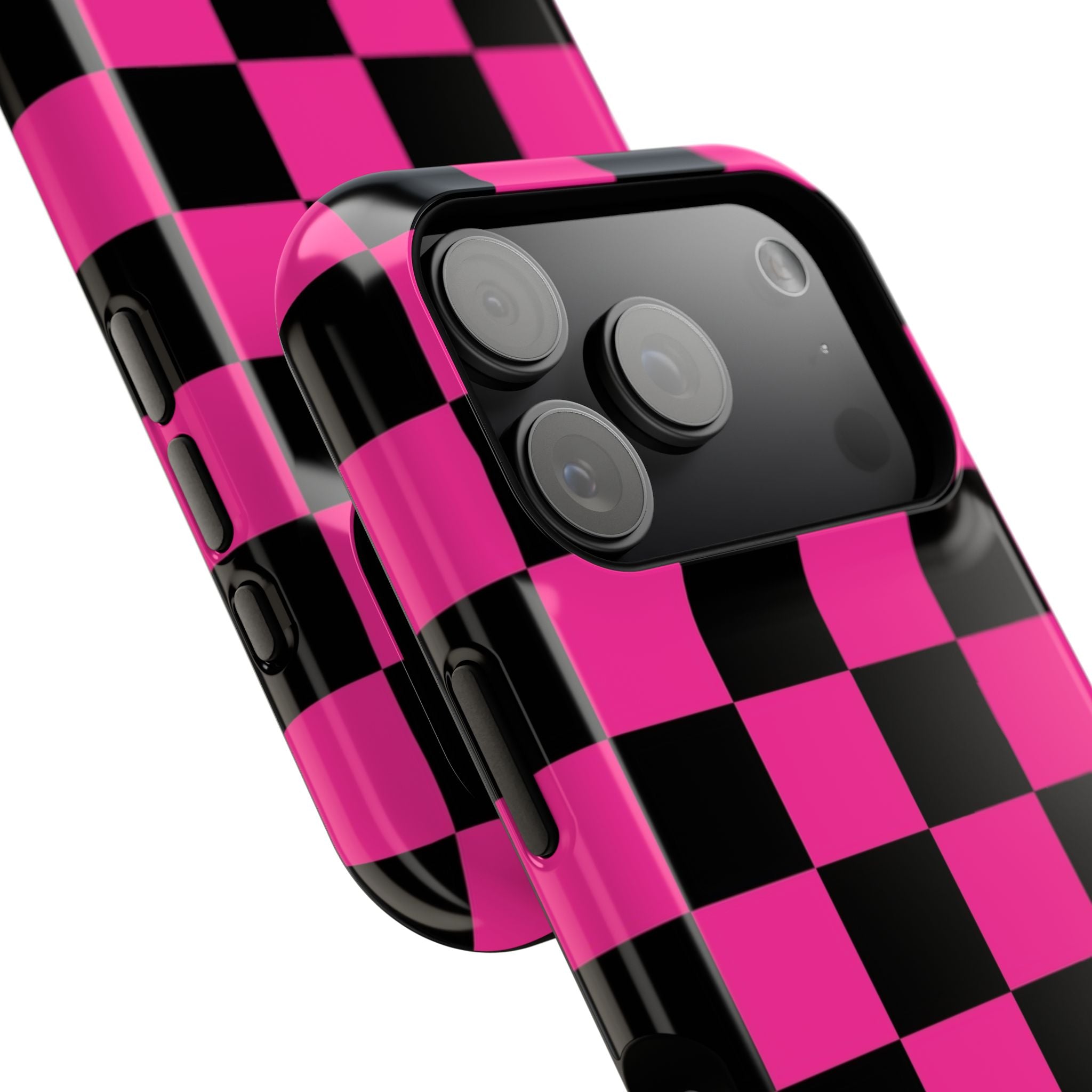 Pink Grid Tough iPhone Case