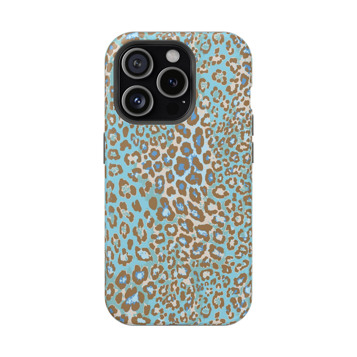 Faded Blue Leopard MagSafe Tough iPhone Case