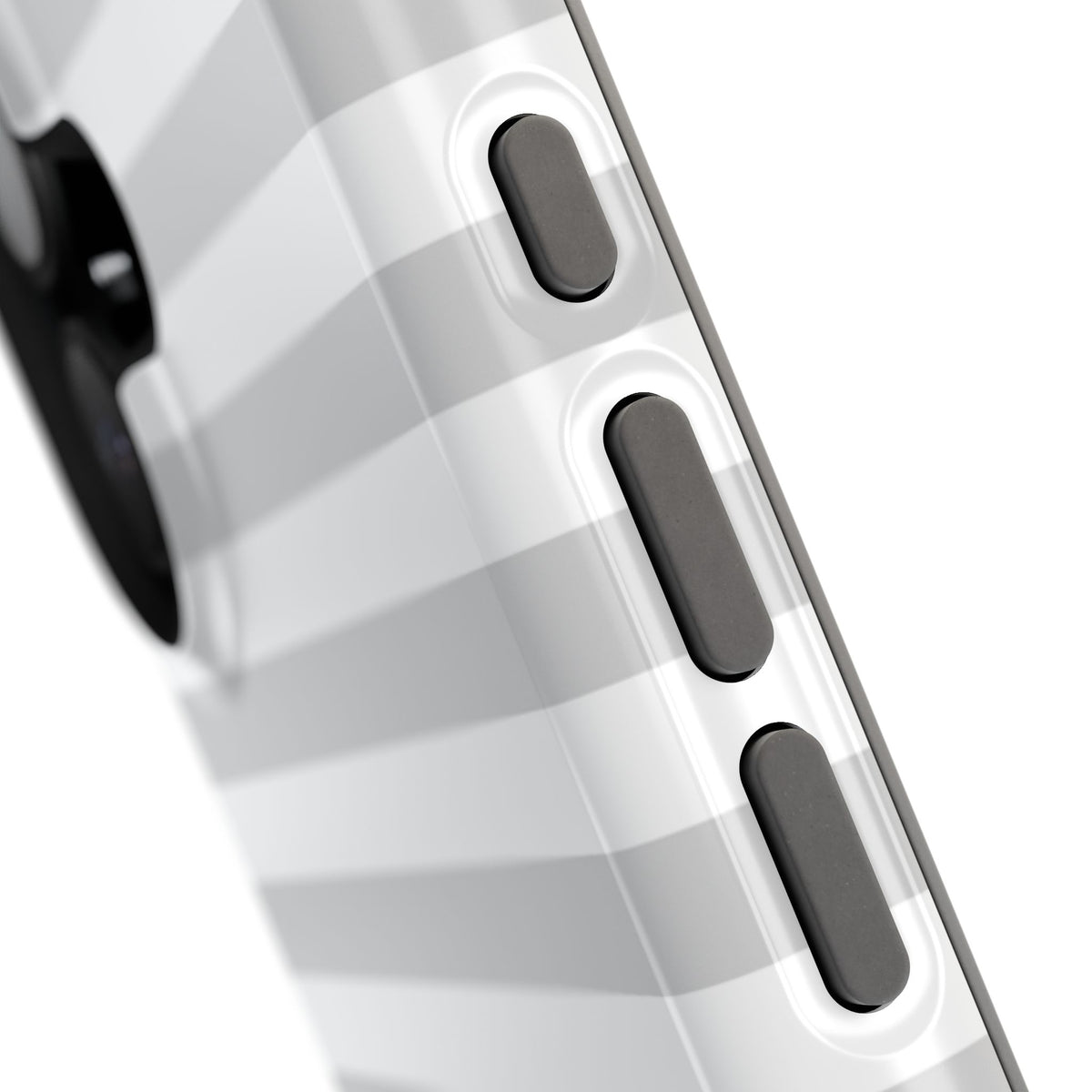 White and Grey Stripes MagSafe Tough iPhone Case