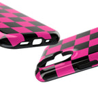 Pink Grid Tough iPhone Case