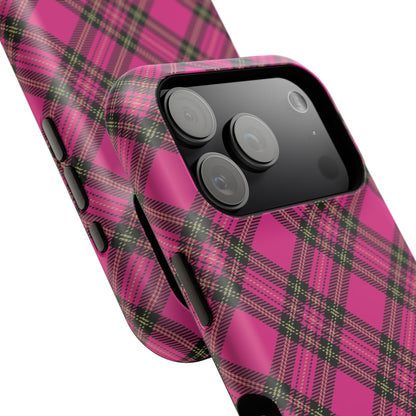 Pink Tartan MagSafe Tough iPhone Case