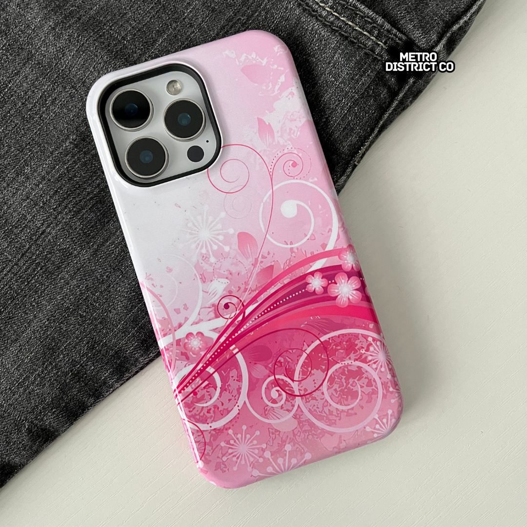 Pink Flowers Tough iPhone Case